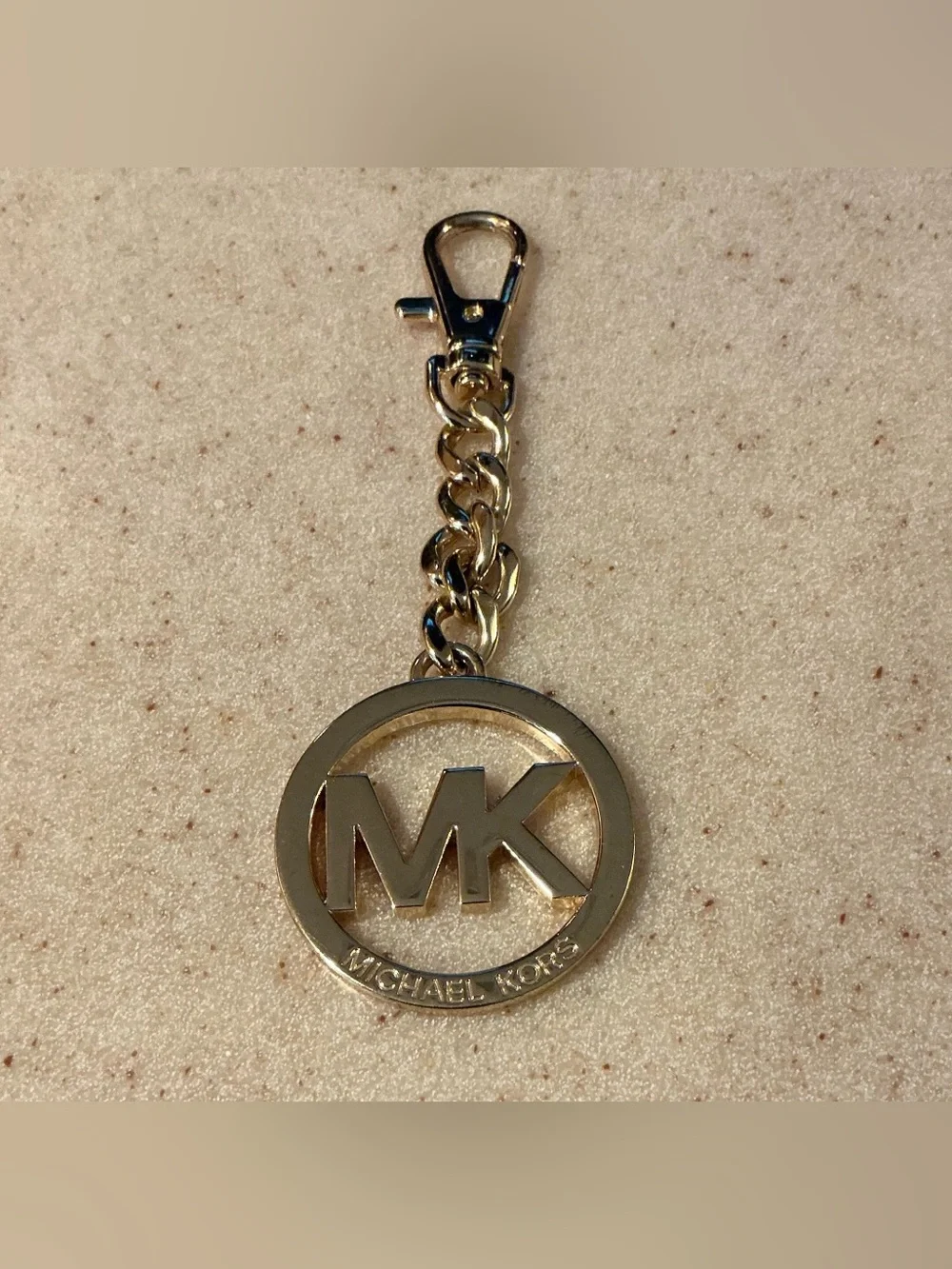 Michael Kors Gold-tone MK Circle Logo Keychain